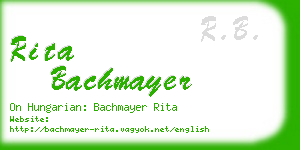 rita bachmayer business card